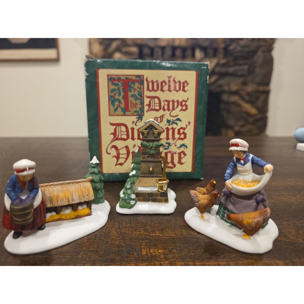Department 56 Twelve Days Of Dickens Village #3 - Three French Hens - w/ Box!